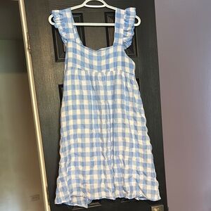 Blue and White Gingham Dress